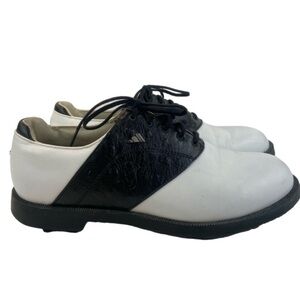 EUC 7M Adidas Adiprene Golf Cleats Shoes Leather Women’s White and Black